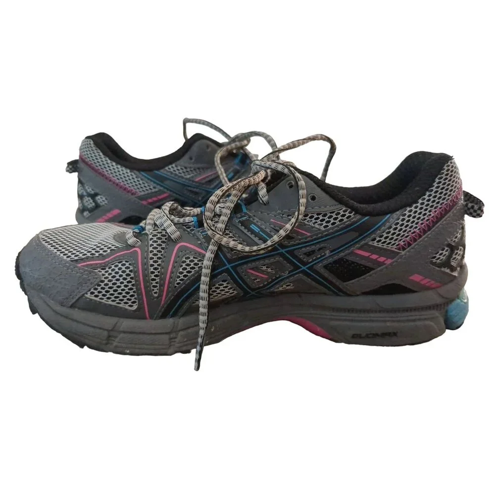 Asics Gel Kahana 8 Running Shoe Sneaker Womens 6.5 Gray Outdoor‎ Trail Lace Up